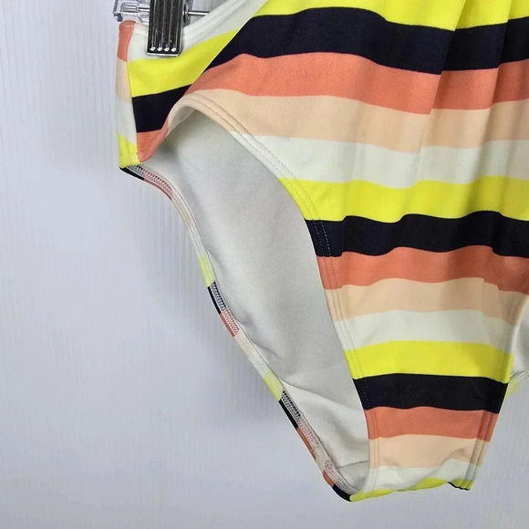 NWOT Abercrombie & Fitch Stripe Front Knot Cheekini One Piece Tapered Swimsuit - Picture 10 of 14